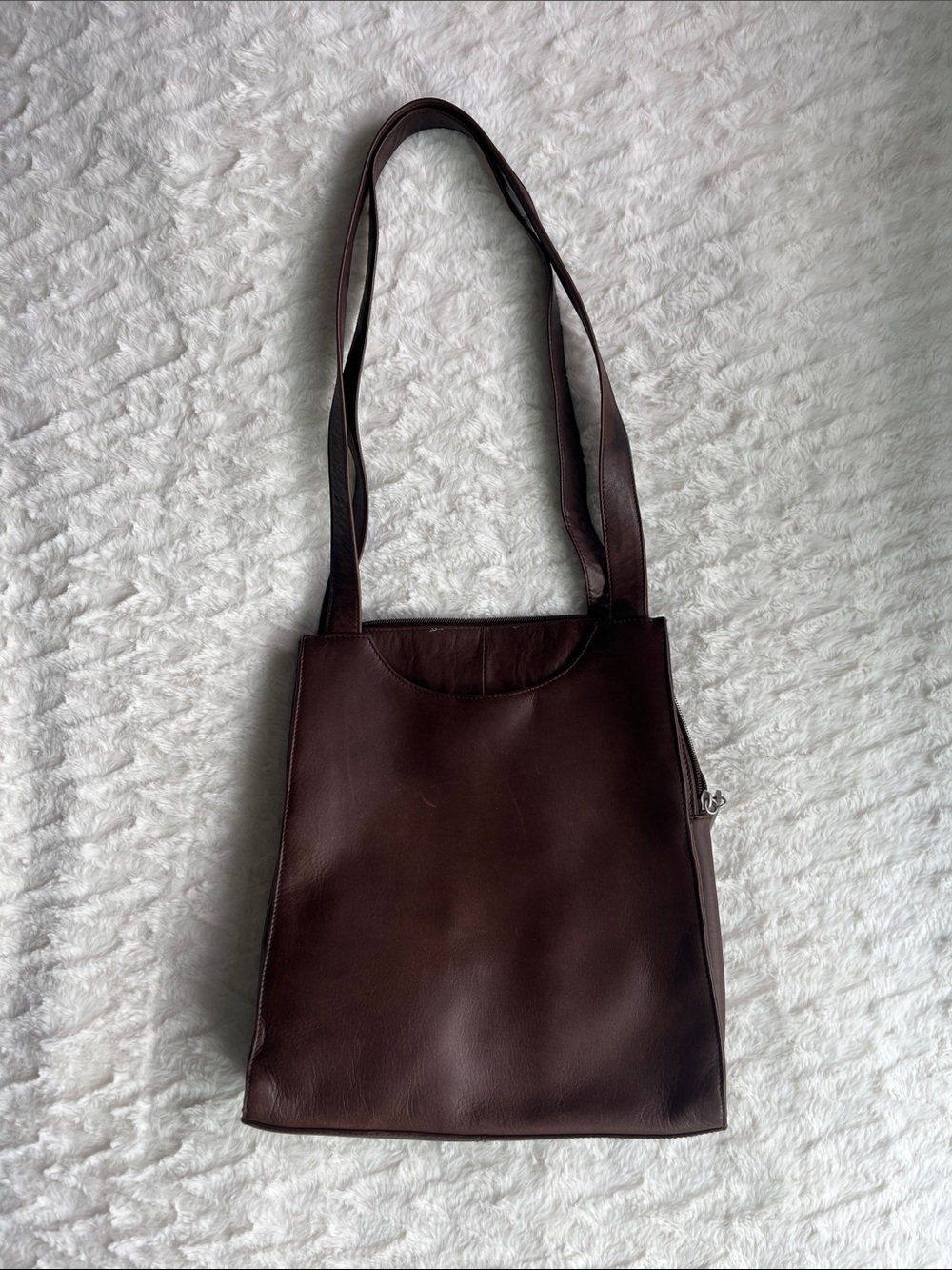 HOBO Deep Brown Leather Messenger Style Satchel